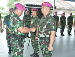 Danbrigif 4 Marinir/BS Pimpin Acara Penyerahan Jabatan Paslog Dan Pengukuhan Jabatan Dankima Brigif 4 Mar/BS