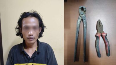Tertangkap Di Atas Billboard, Pencuri Lampu Diamankan Polsek Grogol Petamburan