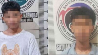 Dua Orang Pria Remaja Diamankan Satresnarkoba Polres Tulang Bawang Barat Atas Dugaan Kepemilikan Narkoba Jenis Sabu