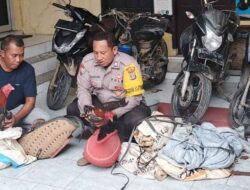 Arena Judi Sabung Ayam Digrebek Polsek Trimurjo, Sejumlah Barang Bukti Diamankan