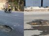 Lubang Di Tengah Jalan Imam Bonjol Bahayakan Pengendara Motor