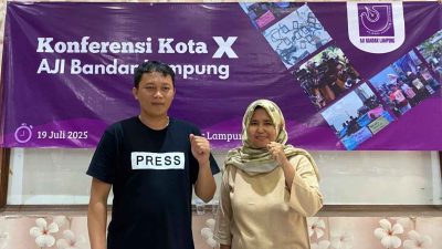 Dian Wahyu Kusuma–Vina Oktavia Terpilih Sebagai Ketua Dan Sekretaris AJI Bandar Lampung 2025–2028