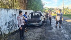 Polisi Selidiki Penyebab Mobil Pick Up Misterius Hangus Terbakar Di Pringsewu