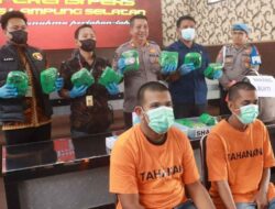 Penyelundupan 11,8 Kg Sabu Di Lampung Selatan Digagalkan, Dua Kurir Asal Aceh Ditangkap