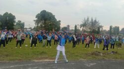 Gebyar Senam Way Panji Undang Ratusan Ibu-Ibu Ke Lapangan Desa Sidoharjo