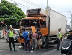 Sat Lantas Polres Tanggamus Gelar Olah TKP Kecelakaan Beruntun di Depan SPBU Kota Agung