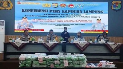 Polres Lamsel Ungkap Kasus Narkotika Senilai Ratusan Miliar