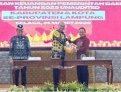 Wabup Lampung Barat Serahkan LKPD Kepada BPK-RI