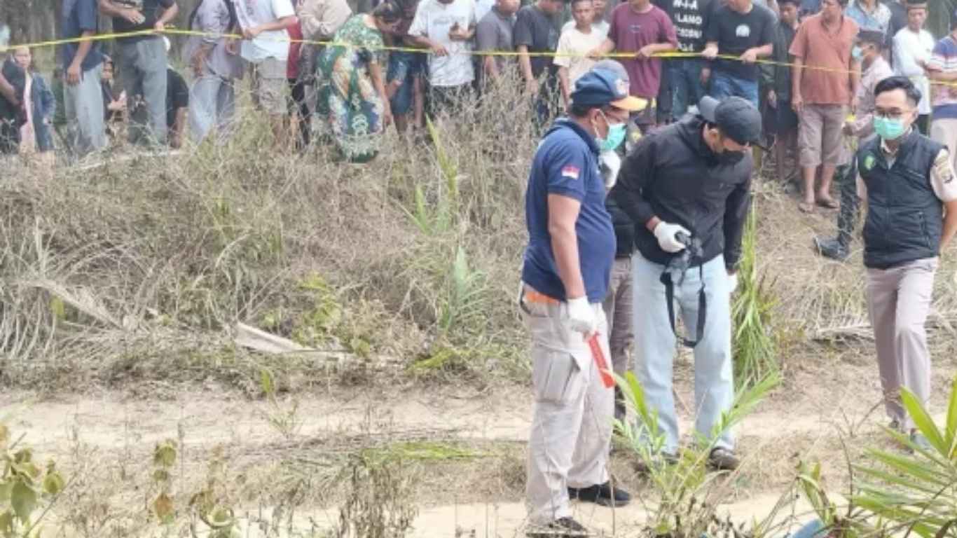 Polres Mesuji Olah TKP Penemuan Mayat Perempuan Di Perkebunan